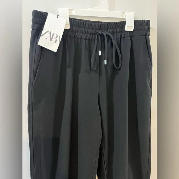 Zara Black Jogger Pants, A Step-up From Run Of The Mill Joggers. large, NWOT - Picture 2 of 8